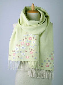 ILLANGO FASHION, HANDWOVEN SCARVES, cotton scarf with flowers